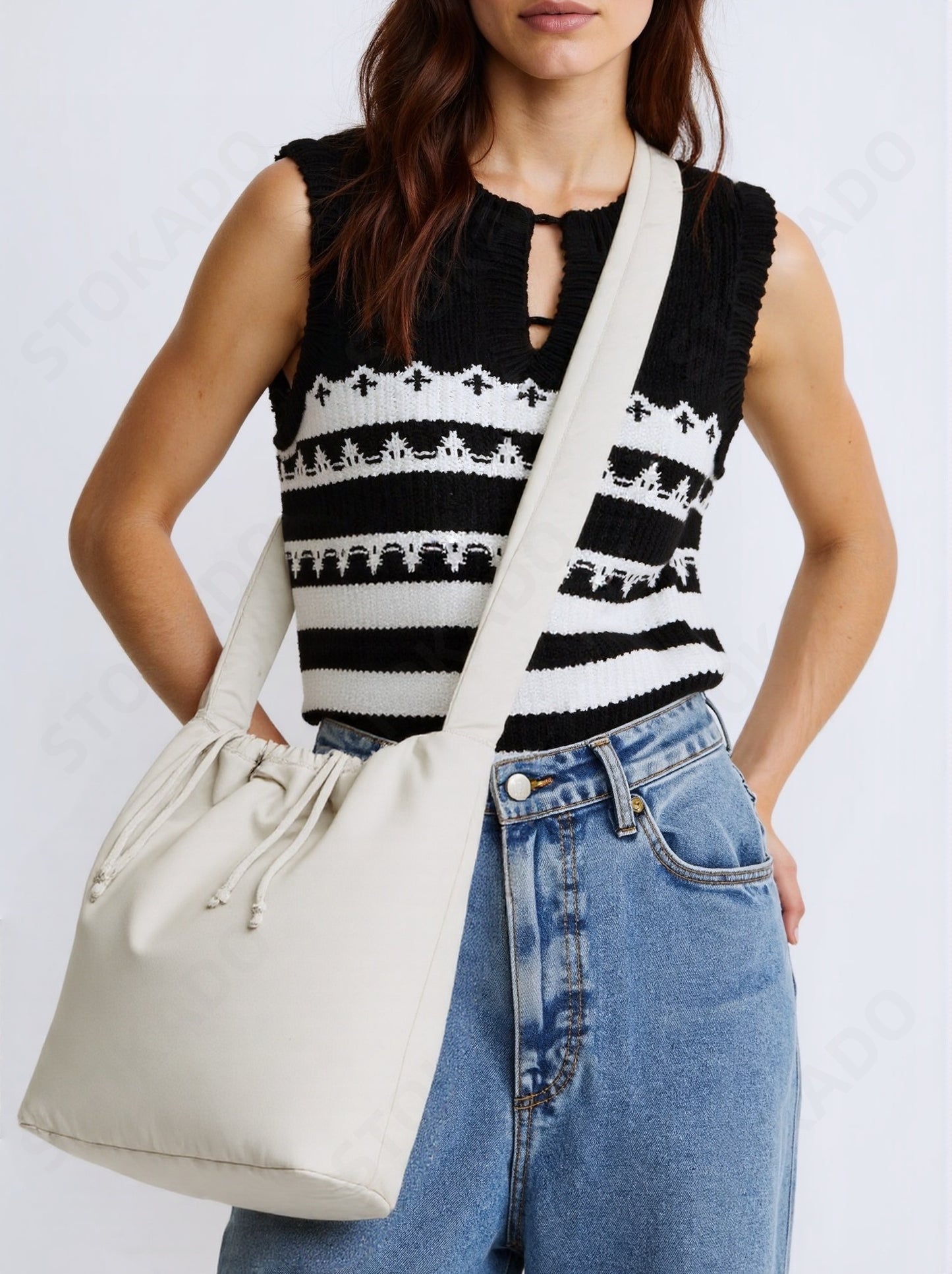 STOKADO Soft Padded Nylon Tote – Large Waterproof Shoulder Bag for Women E3094