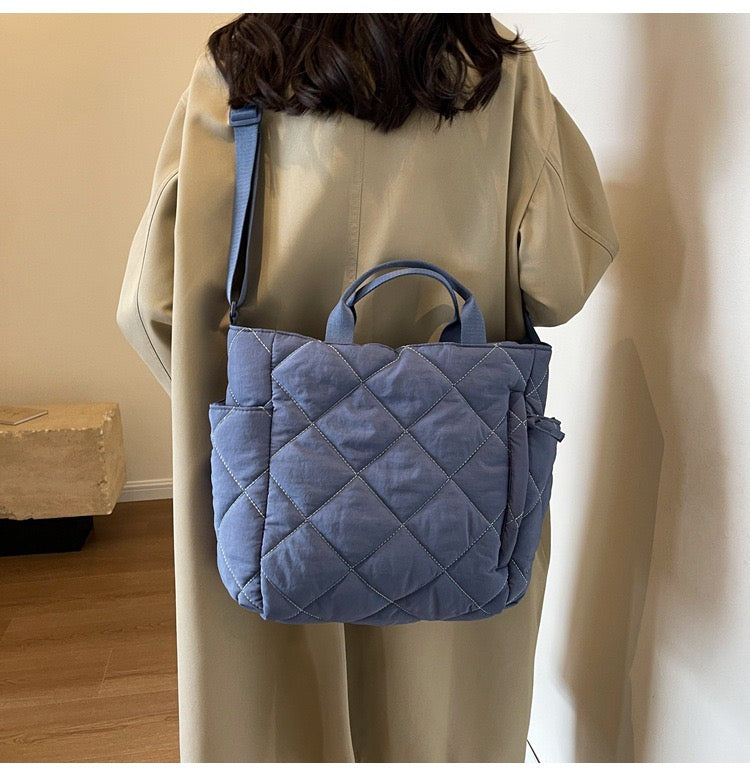STOKADO Large Nylon Tote Bag – Korean Style Soft Crossbody & Shoulder Bag for Women E2096