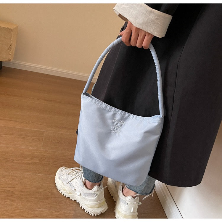 STOKADO Korean Embroidered Bucket Bag Summer Lightweight Nylon Underarm Shoulder Bag E3030