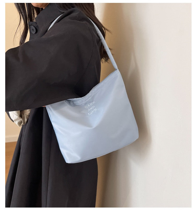 STOKADO Korean Embroidered Bucket Bag Summer Lightweight Nylon Underarm Shoulder Bag E3030