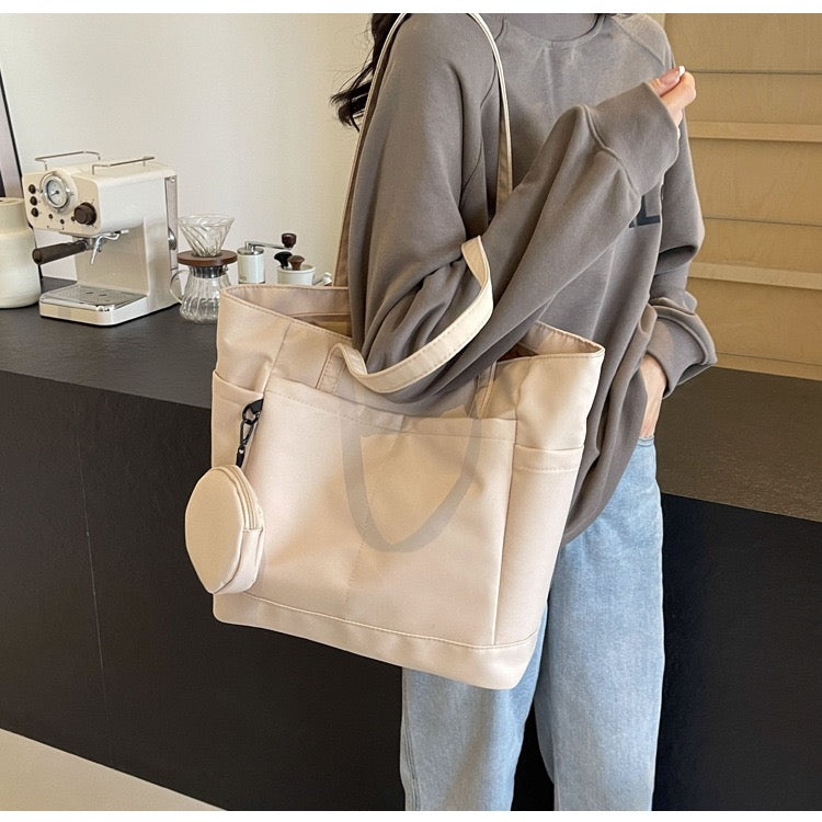STOKADO Minimalist Waterproof Tote – Large Nylon Shoulder Bag for Work, School & Errands E3064