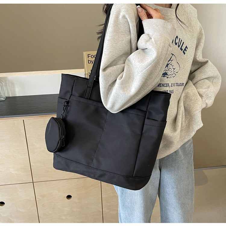 STOKADO Minimalist Waterproof Tote – Large Nylon Shoulder Bag for Work, School & Errands E3064