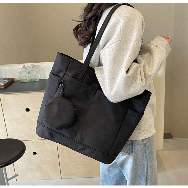 STOKADO Minimalist Waterproof Tote – Large Nylon Shoulder Bag for Work, School & Errands E3064