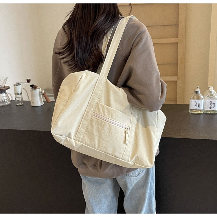 STOKADO Aesthetic Nylon Pouch – Lightweight Waterproof Shoulder Bag for School & Girls E3072