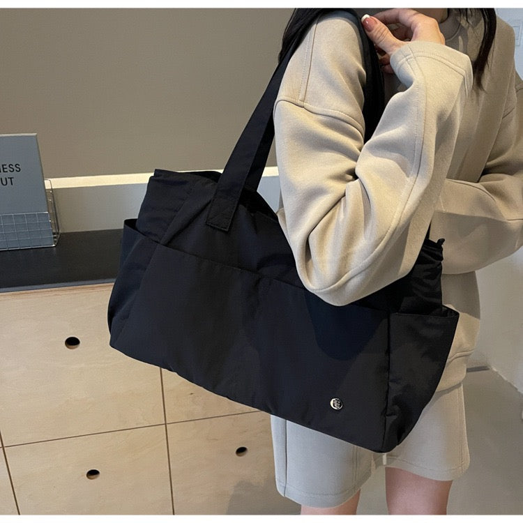STOKADO Waterproof Minimalist Tote – Large Nylon Shoulder Bag for School & Work E3085