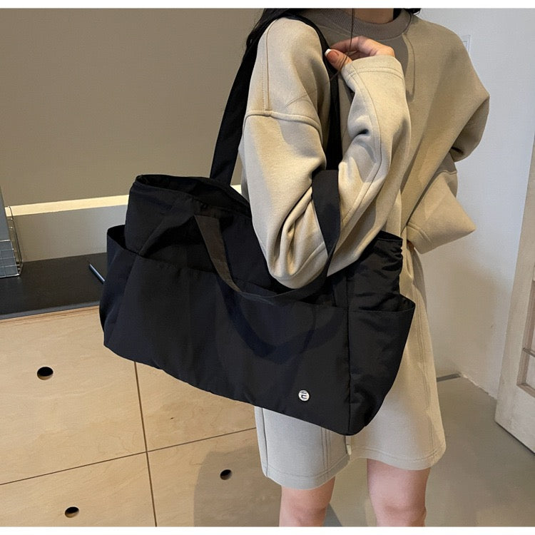 STOKADO Waterproof Minimalist Tote – Large Nylon Shoulder Bag for School & Work E3085