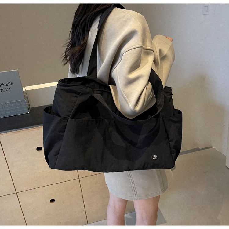 STOKADO Waterproof Minimalist Tote – Large Nylon Shoulder Bag for School & Work E3085