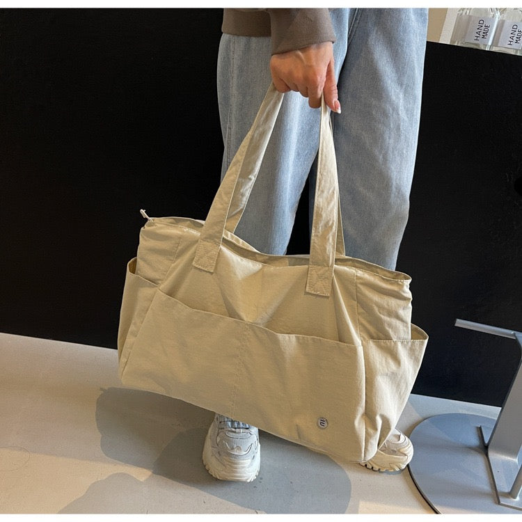 STOKADO Waterproof Minimalist Tote – Large Nylon Shoulder Bag for School & Work E3085