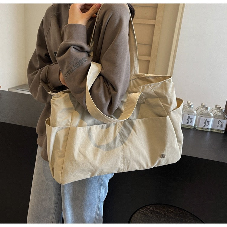 STOKADO Waterproof Minimalist Tote – Large Nylon Shoulder Bag for School & Work E3085