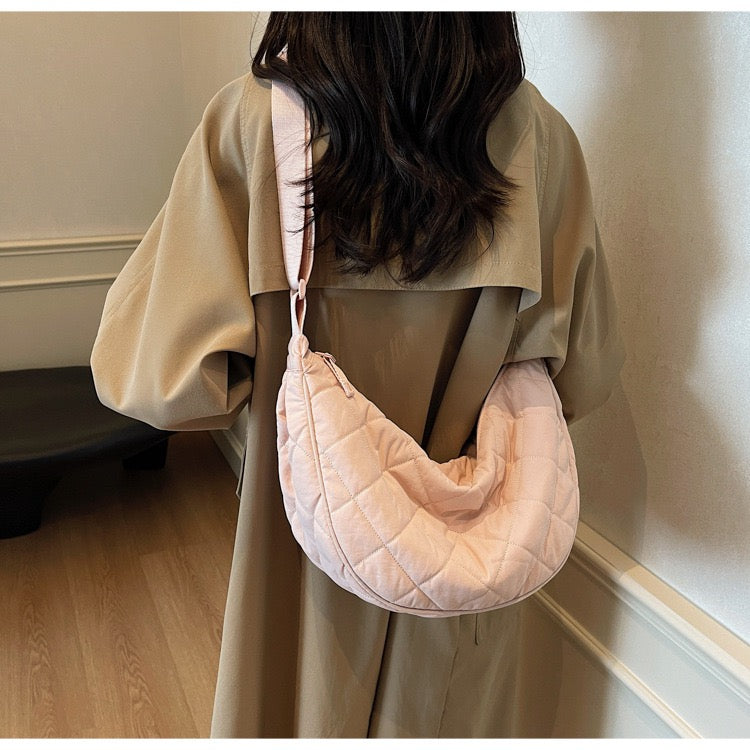 STOKADO Quilted Nylon Crossbody Bag – Lightweight Casual Sling Bag for Daily Unisex Use E3096