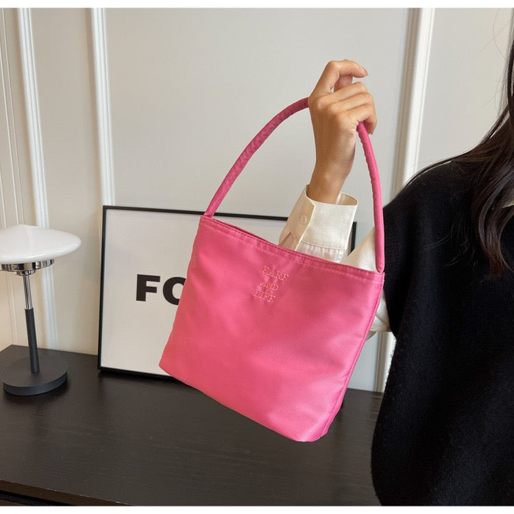 STOKADO Korean Embroidered Bucket Bag Summer Lightweight Nylon Underarm Shoulder Bag E3030