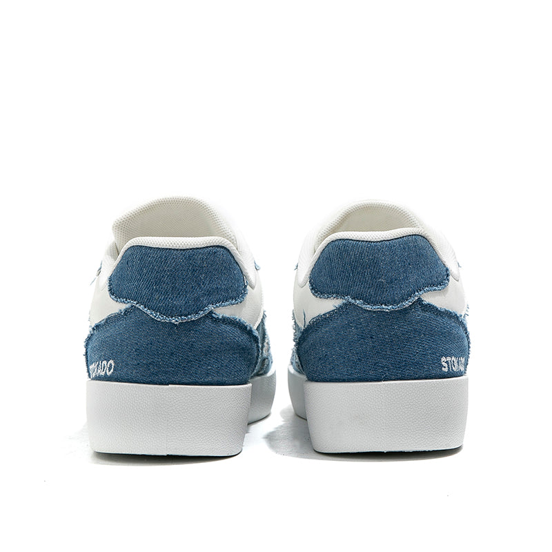 STOKADO Women’s Denim & Faux Leather Platform Sneakers – S902