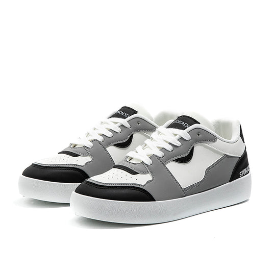 STOKADO Women’s Black & White Leather Sneakers – S902
