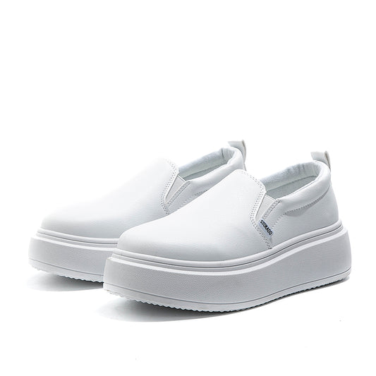 STOKADO Women’s White Leather Platform Shoes – S900