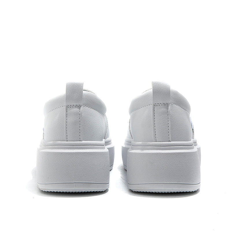 STOKADO Women’s White Leather Platform Shoes – S900