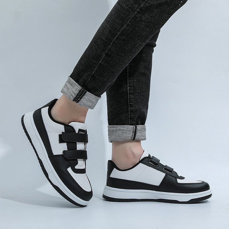 STOKADO Men’s Leather Velcro Sneakers – Panda Color #T901