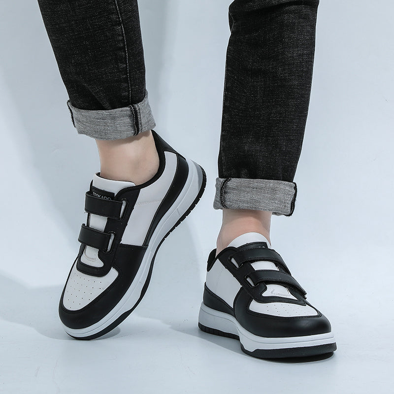 STOKADO Men’s Leather Velcro Sneakers – Panda Color #T901