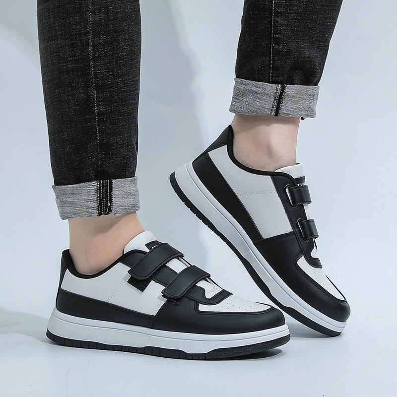 STOKADO Men’s Leather Velcro Sneakers – Panda Color #T901