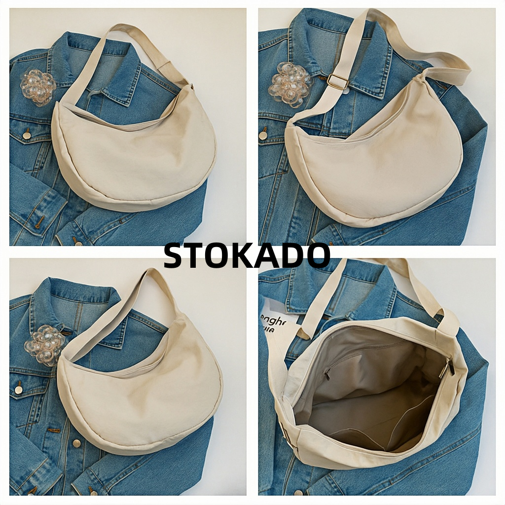 STOKADO Aesthetic Waterproof Nylon Shoulder Bag – Trendy School & Work Pouch for Girls E2092