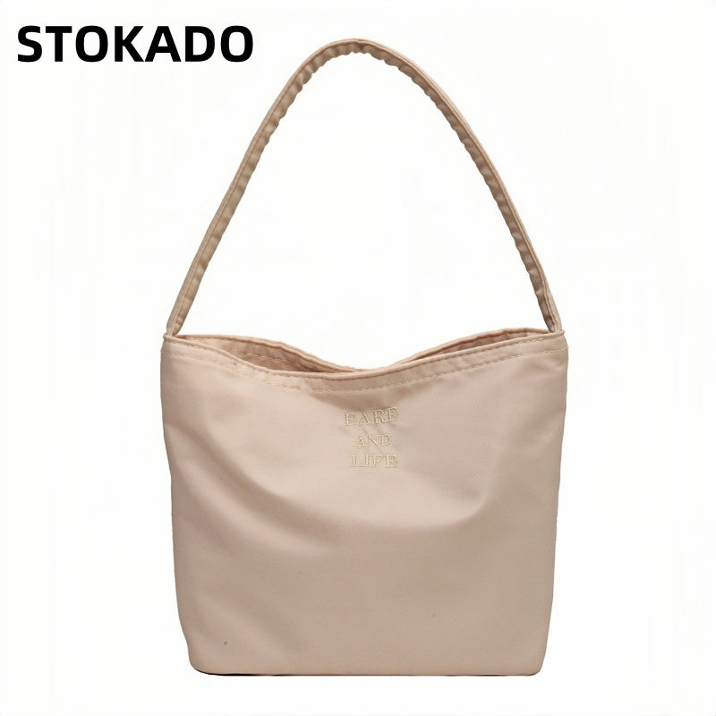 STOKADO Korean Embroidered Bucket Bag Summer Lightweight Nylon Underarm Shoulder Bag E3030
