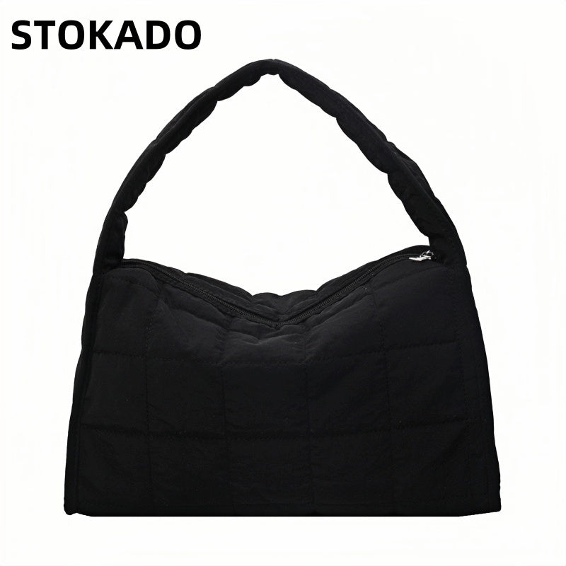 STOKADO Quilted Tote Bag – Large Capacity Shoulder Bag for Daily & Office Use E3053