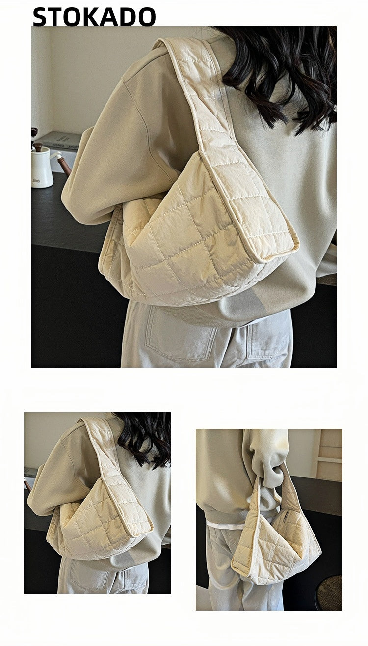 STOKADO Quilted Tote Bag – Large Capacity Shoulder Bag for Daily & Office Use E3053