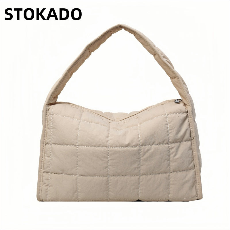 STOKADO Quilted Tote Bag – Large Capacity Shoulder Bag for Daily & Office Use E3053