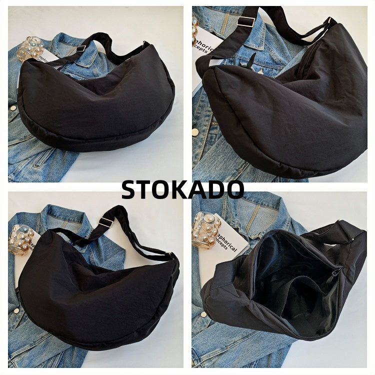 STOKADO Aesthetic Waterproof Nylon Shoulder Bag – Trendy School & Work Pouch for Girls E2092
