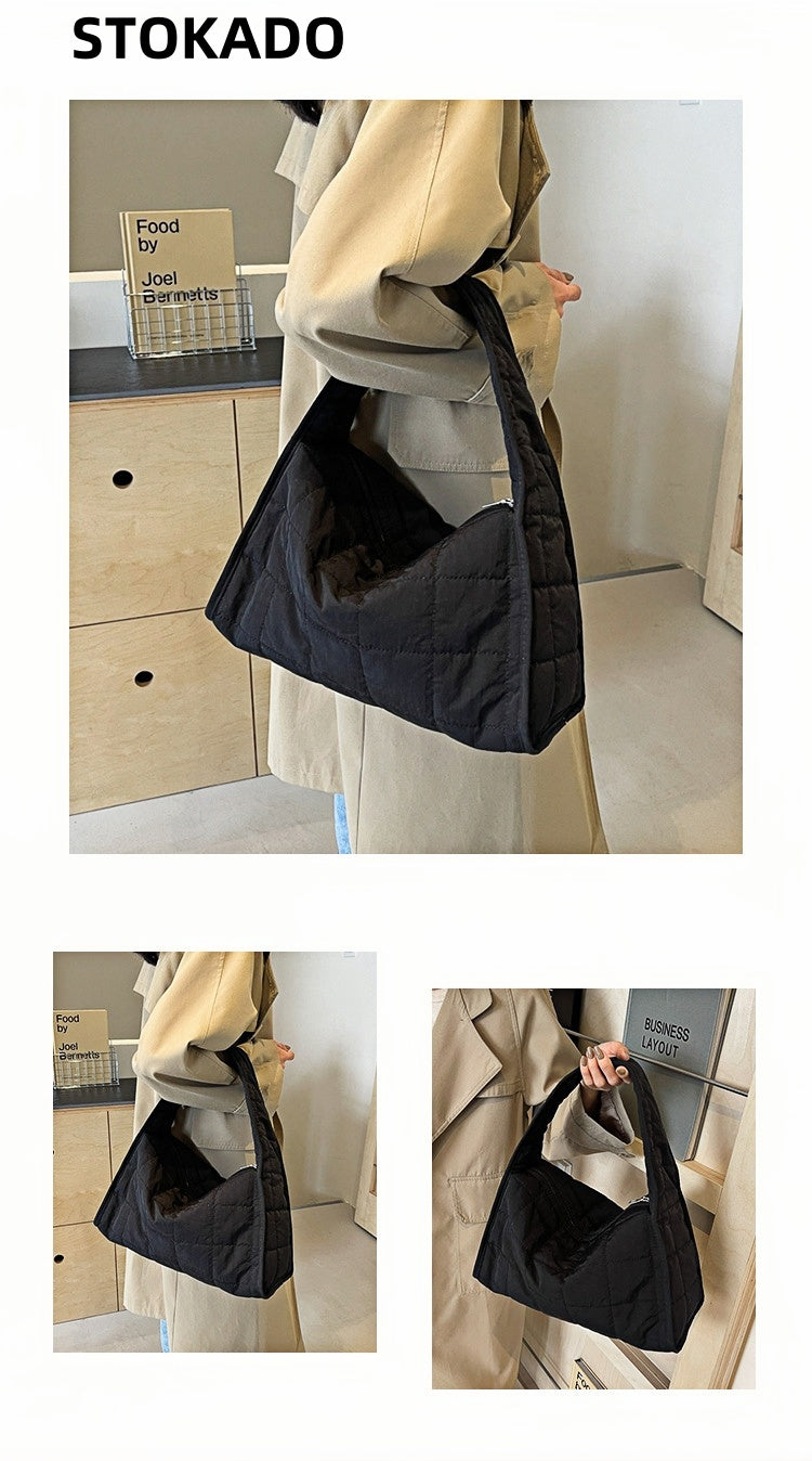 STOKADO Quilted Tote Bag – Large Capacity Shoulder Bag for Daily & Office Use E3053