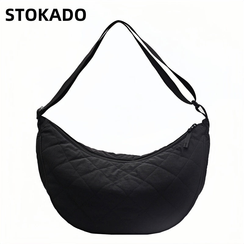 STOKADO Quilted Nylon Crossbody Bag – Lightweight Casual Sling Bag for Daily Unisex Use E3096