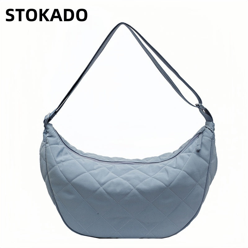 STOKADO Quilted Nylon Crossbody Bag – Lightweight Casual Sling Bag for Daily Unisex Use E3096