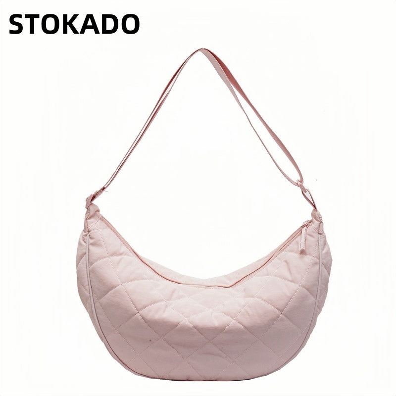 STOKADO Quilted Nylon Crossbody Bag – Lightweight Casual Sling Bag for Daily Unisex Use E3096