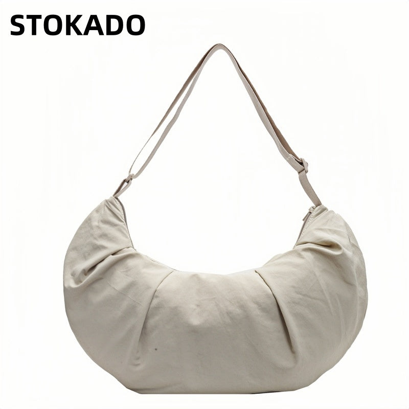 STOKADO Large Quilted Cloud Shoulder Bag – Soft Nylon Crossbody for Women E3090