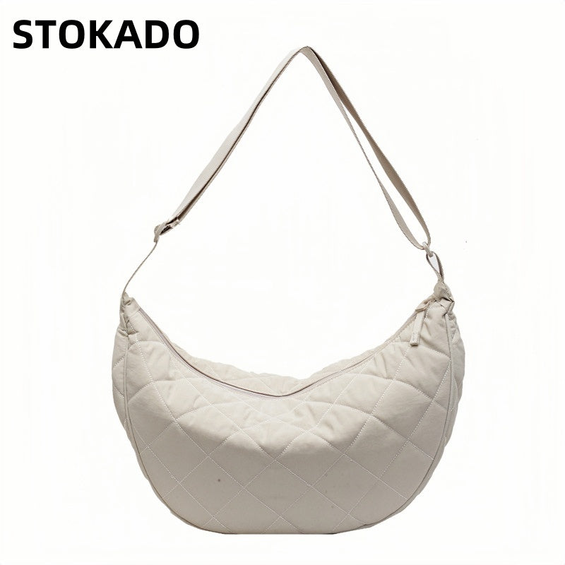 STOKADO Quilted Nylon Crossbody Bag – Lightweight Casual Sling Bag for Daily Unisex Use E3096