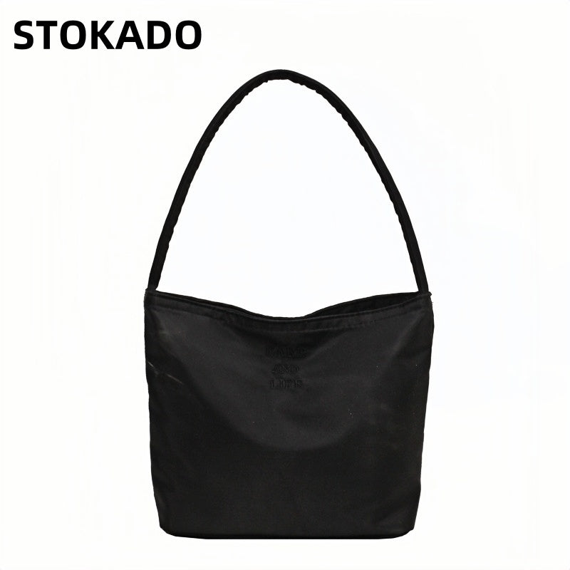 STOKADO Korean Embroidered Bucket Bag Summer Lightweight Nylon Underarm Shoulder Bag E3030