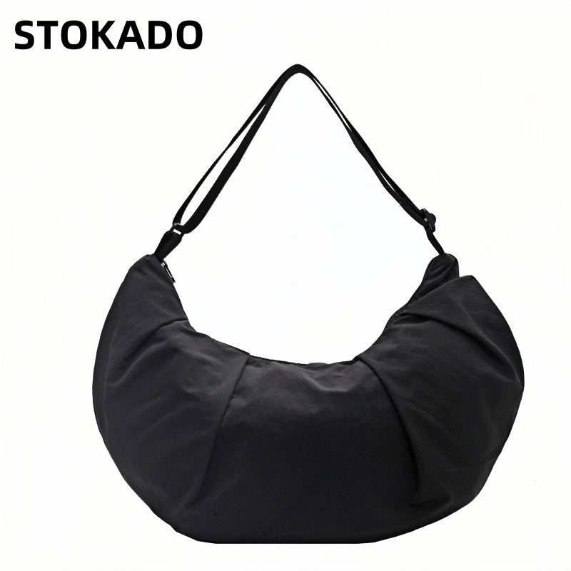 STOKADO Large Quilted Cloud Shoulder Bag – Soft Nylon Crossbody for Women E3090