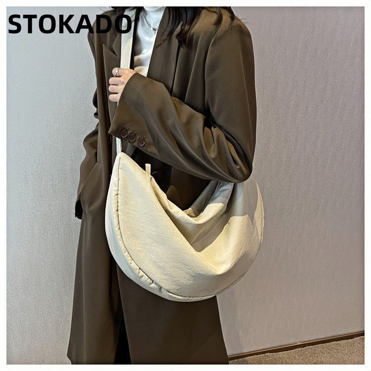STOKADO Aesthetic Waterproof Nylon Shoulder Bag – Trendy School & Work Pouch for Girls E2092