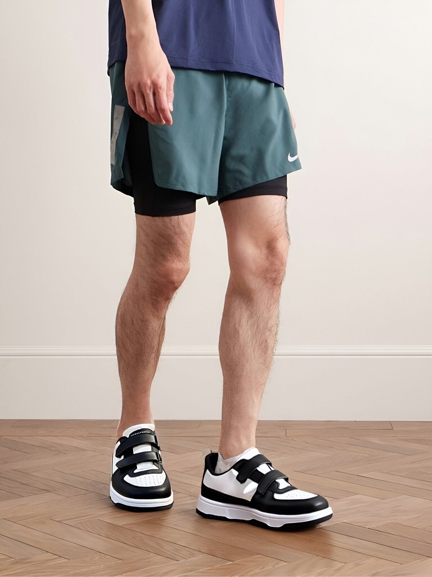 STOKADO Men’s Leather Velcro Sneakers – Panda Color #T901