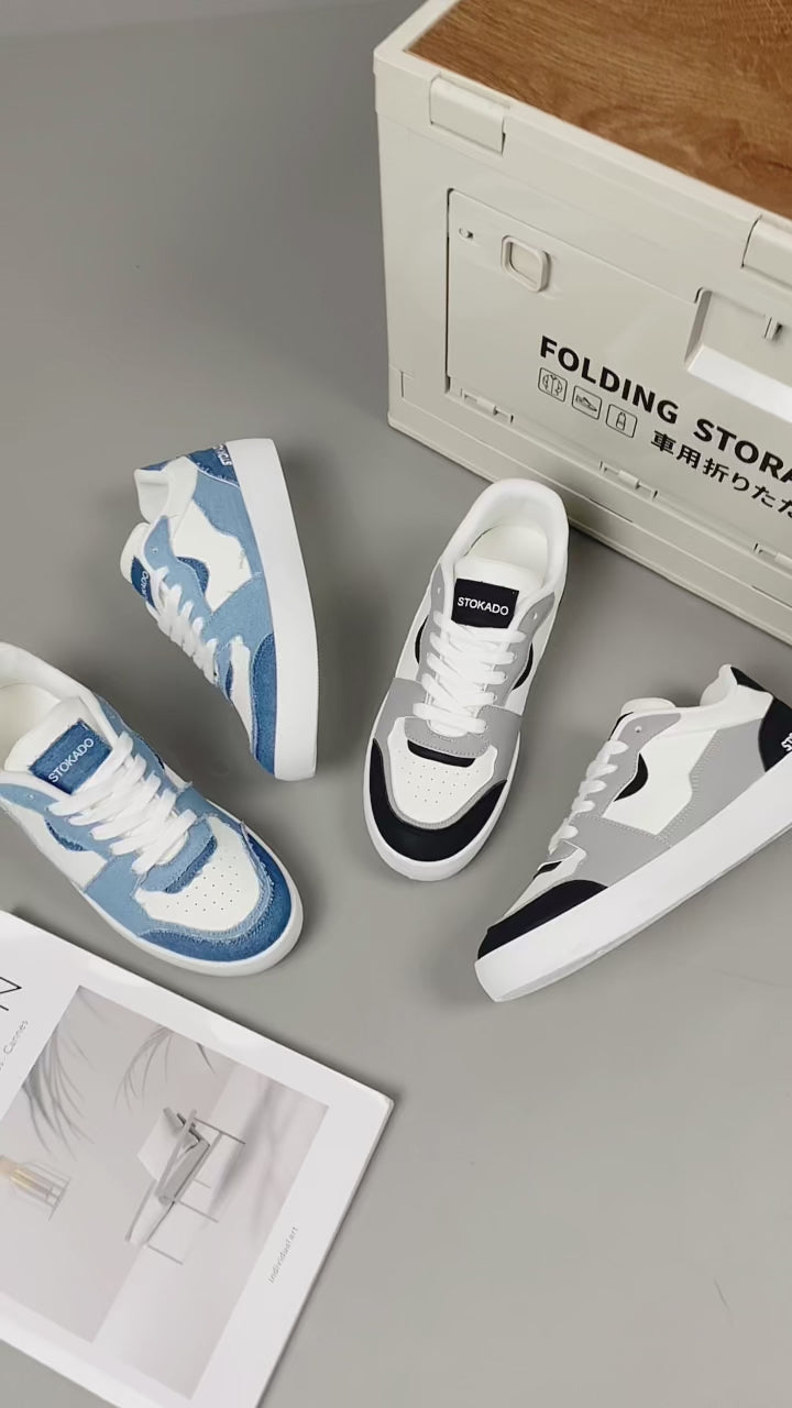 White Velcro Sneakers, Comfortable Casual Shoes for Everyday Wear.
