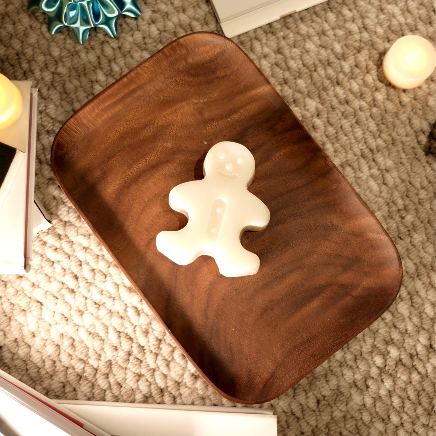 STOKADO Handmade Christmas Soap Gift Set – Natural Holiday Soaps (Tree/Gingerbread/Bell/Snowman) | Cute Stocking Stuffers + Gift Bag